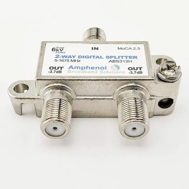 Alt view image 3 of 6 - 2-Way Digital Coaxial Splitter MoCA 2.5 ABS312H