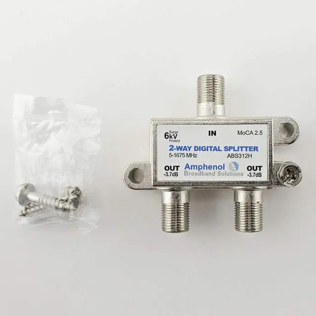Alt view image 2 of 6 - 2-Way Digital Coaxial Splitter MoCA 2.5 ABS312H
