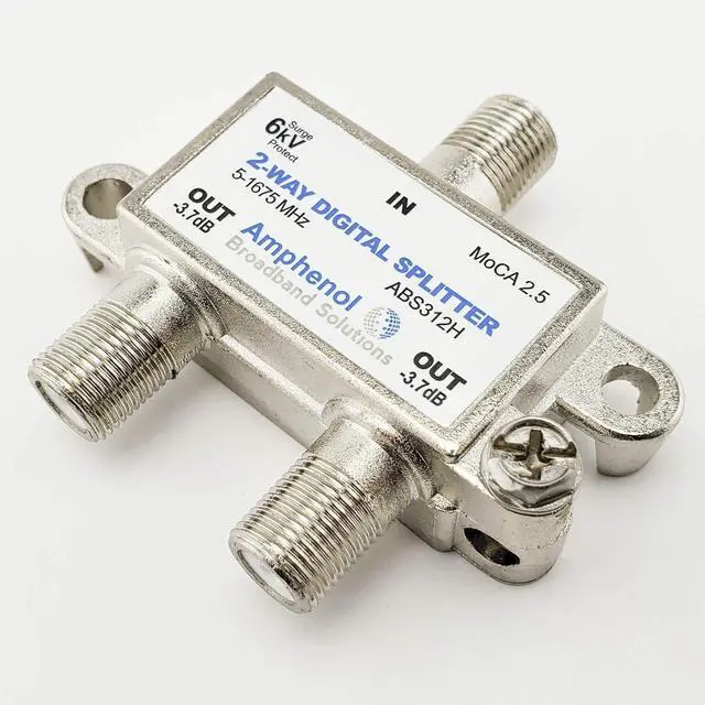 Alt view image 5 of 6 - 2-Way Digital Coaxial Splitter MoCA 2.5 ABS312H
