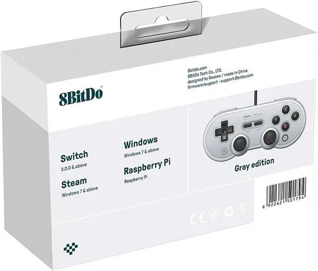 Alt view image 3 of 7 - 8Bitdo Sn30 Pro USB Wired Gamepad for Switch, Windows & Raspberry Pi(Gray Edition)