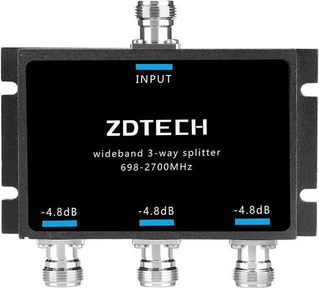 Main image of South City Mall WideBand 3-Way Splitter with N-Female Connectors 50 Ohm Signal Splitter for 3G/4G/LTE(698-2700MHz)