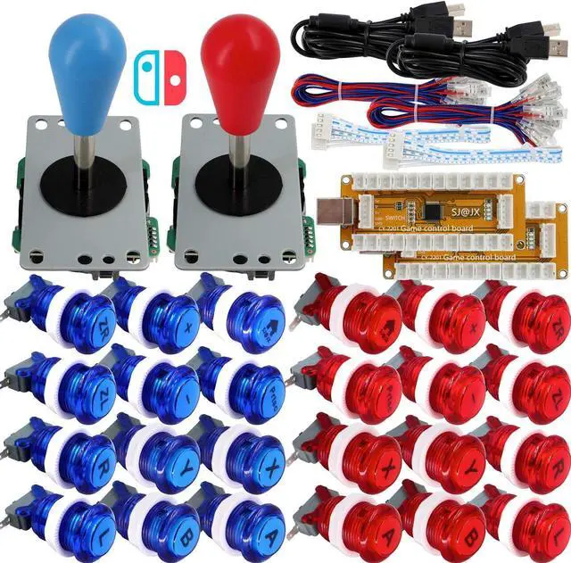 Main image of SJ@JX Arcade Game Controller USB Encoder 2 Player Gamepad Microswitch Button 8way Joystick for Nintendo Switch PC PS3 Retropie Raspberry Pi MAME