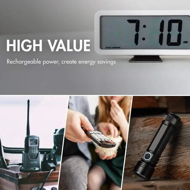 Alt view image 4 of 7 - AA AAA C and D Battery, 1.2V Rechargeable NiMH Batteries Combo, 8-Pack 2500mAh AA Cells, 8-Pack 1000mAh AAA Cells, 4-Pack 5000mAh C Cells and 4-Pack 10000mAh D Cell Batteries