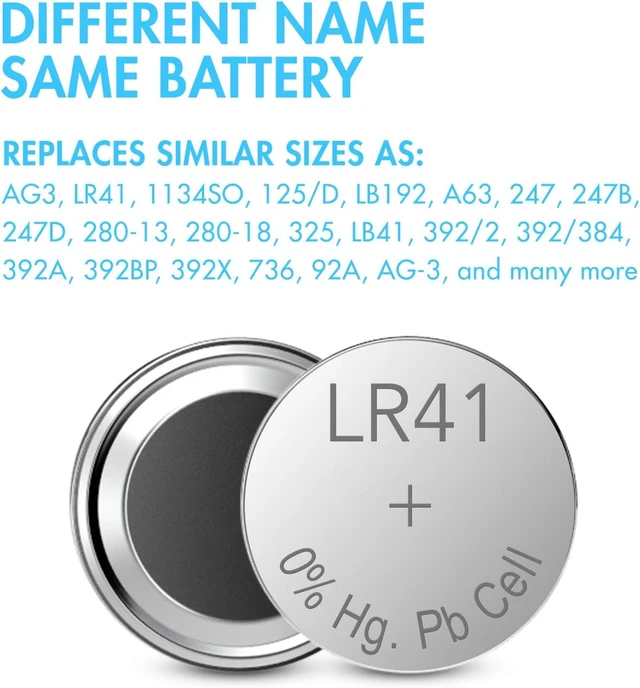 Alt view image 4 of 6 - Tenergy 1.5 Volt Battery Button Cell LR41, ag3 Batteries Equivalent, Ideal for thermometers, Watches, Laser Pointers, Small Toys, Portable Electronics, 100 Count (Pack of 3)