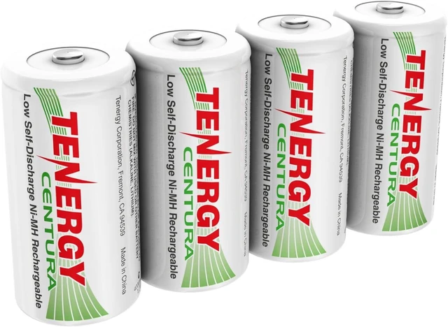 Main image of Tenergy Centura NiMH Rechargeable C Batteries, 4000mAh C Battery, Low Self Discharge C Cell Battery, Pre-Charged C Size Battery, 4 Pack