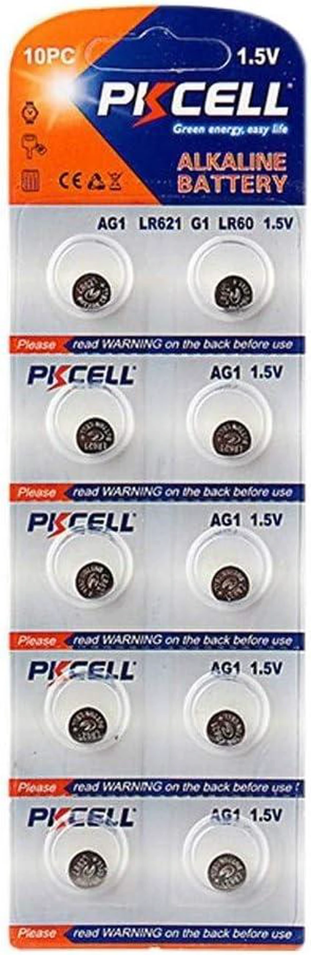 Alt view image 2 of 7 - AG1 364A LR60 SR60 LR621 SR621, SR621SW, 364, 164 Alkaline Button Cell 1.5v Batteries 10Pcs