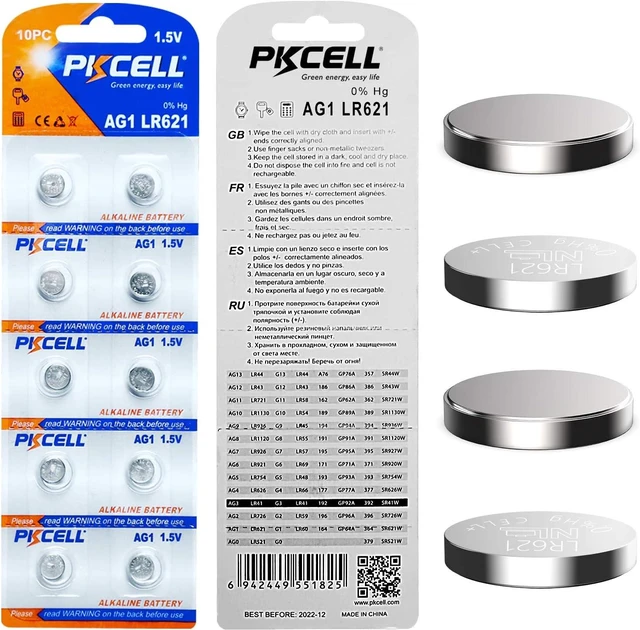 Alt view image 7 of 7 - AG1 364A LR60 SR60 LR621 SR621, SR621SW, 364, 164 Alkaline Button Cell 1.5v Batteries 10Pcs