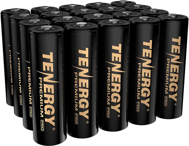 Main image of Tenergy Premium PRO Rechargeable AA Batteries, High Capacity 2800mAh NiMH AA Battery, 20 Pack Rechargeable Batteries