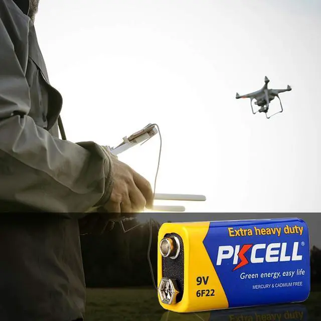 Alt view image 7 of 7 - 9V Dry Battery (100 Count) Ultra Long-Lasting 9 Volt Carbon Zinc Battery, 3-Year Shelf Life, Leak-Proof 9V Battery for Smoke Detectors