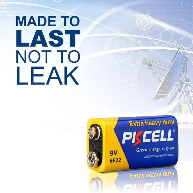 Alt view image 3 of 7 - 9V Dry Battery (100 Count) Ultra Long-Lasting 9 Volt Carbon Zinc Battery, 3-Year Shelf Life, Leak-Proof 9V Battery for Smoke Detectors