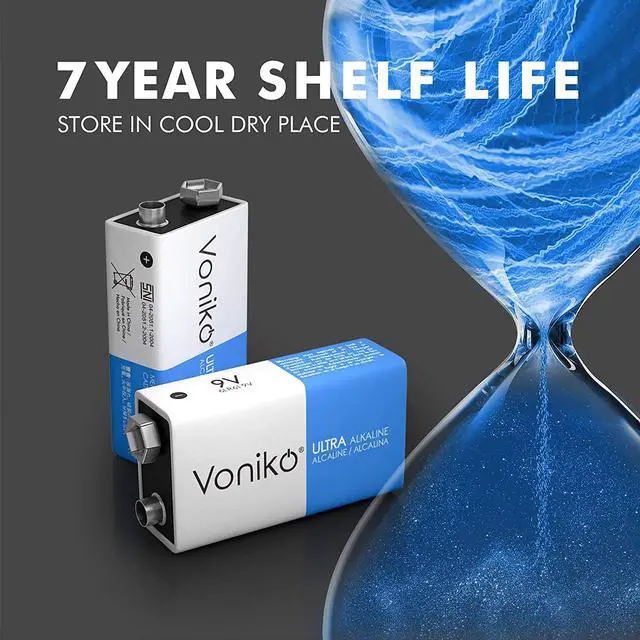 Alt view image 4 of 7 - Voniko 9V Batteries - Alkaline 9V Battery 12 Pack - Ultra Long Lasting with a 7-Year Shelf Life