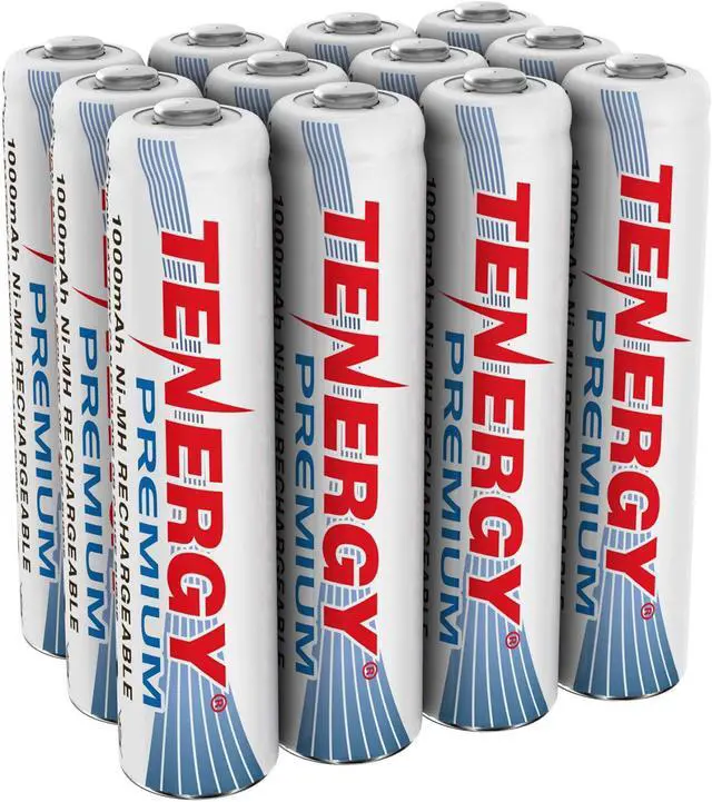 Main image of Tenergy Premium Rechargeable AAA Batteries, High Capacity 1000mAh NiMH AAA Batteries, AAA Cell Battery, 12 Pack