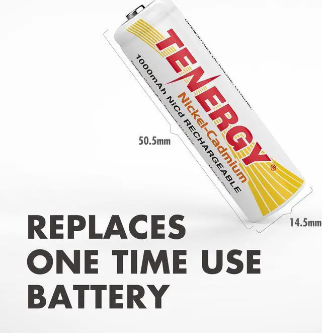 Alt view image 4 of 7 - Tenergy Rechargeable NiCd Battery 1000mAh 1.2V AA Battery Pack for Solar Lights, Garden Lights, 48 Pack