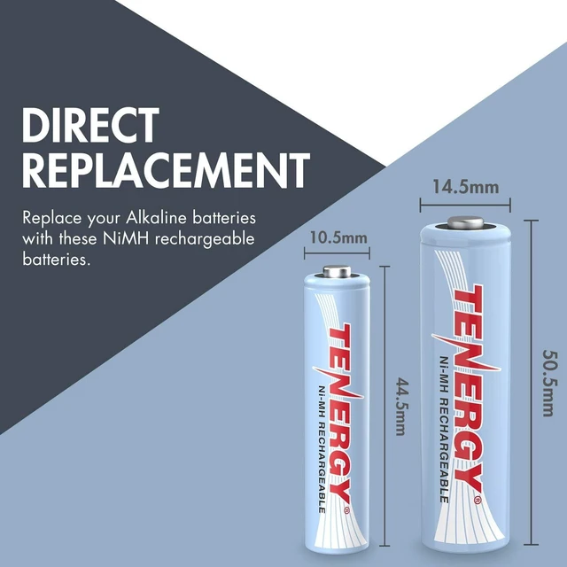 Alt view image 6 of 7 - Tenergy High Drain AA and AAA Battery, 1.2V Rechargeable NiMH Batteries Combo, 12 Pack 2500mAh AA Cells and 12 Pack 1000mAH AAA Cell Batteries