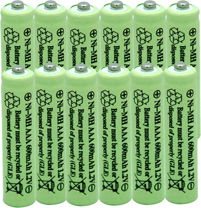 Main image of Solar Light Batteries AAA Triple A NIMH 600mAh 1.2V Rechargeable for Garden Lights Remotes Mice(12Pcs)