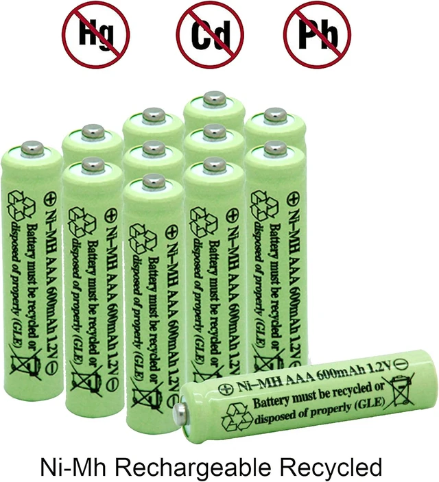 Alt view image 7 of 7 - Solar Light Batteries AAA Triple A NIMH 600mAh 1.2V Rechargeable for Garden Lights Remotes Mice(12Pcs)