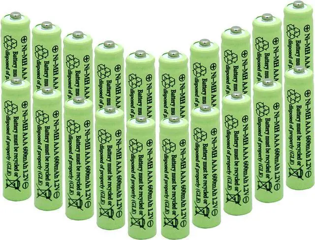 Main image of Solar Light Batteries AAA Triple A NiMH 600mAh 1.2V Rechargeable for Garden Solar Lights Remotes Mice(20Pcs)