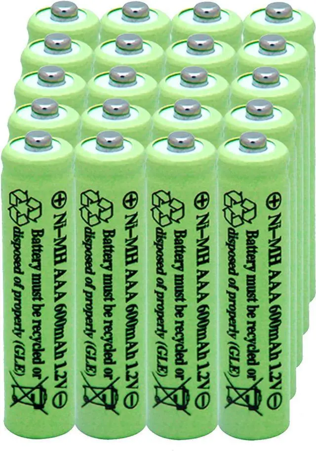 Alt view image 2 of 7 - Solar Light Batteries AAA Triple A NiMH 600mAh 1.2V Rechargeable for Garden Solar Lights Remotes Mice(20Pcs)