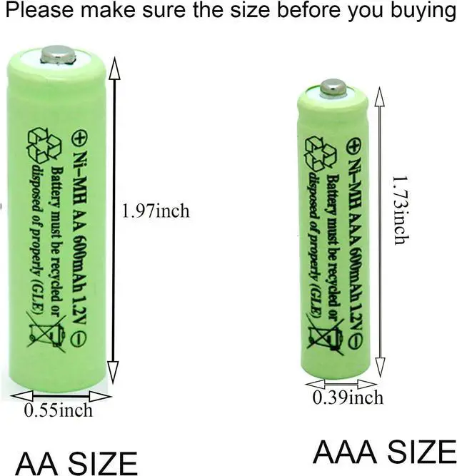 Alt view image 5 of 7 - Solar Light Batteries AAA Triple A NiMH 600mAh 1.2V Rechargeable for Garden Solar Lights Remotes Mice(20Pcs)