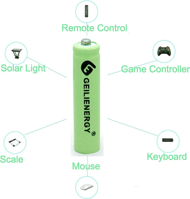 Alt view image 6 of 7 - Solar Light Batteries AAA Triple A NIMH 600mAh 1.2V Rechargeable for Garden Lights Remotes Mice(12Pcs)