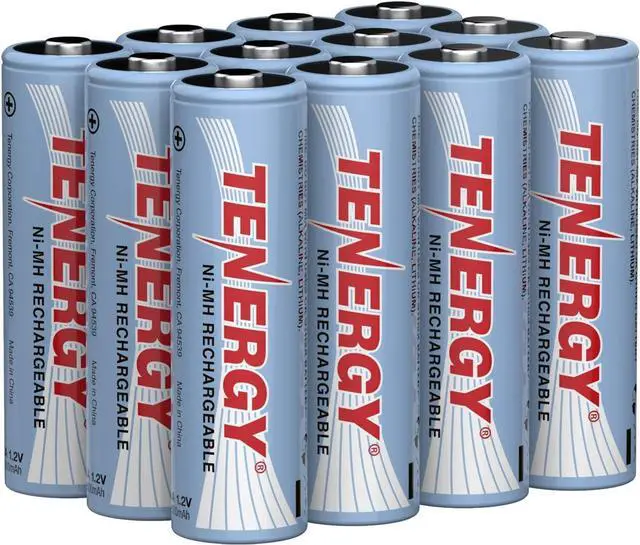 Main image of Tenergy AA Rechargeable Battery, High Capacity 2500mAh NiMH AA Battery, 1.2V Double A Batteries, 12 Pack