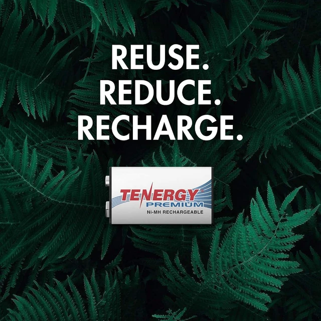 Alt view image 6 of 6 - Tenergy Premium 9V Batteries Rechargeable High Drain 250mAh NiMH 9V Square Battery for Smoke Alarm/Detector, 4 Pack