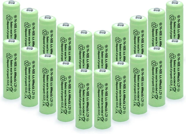 Main image of AA Ni-MH 600mAh 1.2V Rechargable Solar Light Batteries for Outdoor Solar Lamps Garden Lights Remotes Mice(20Pcs)