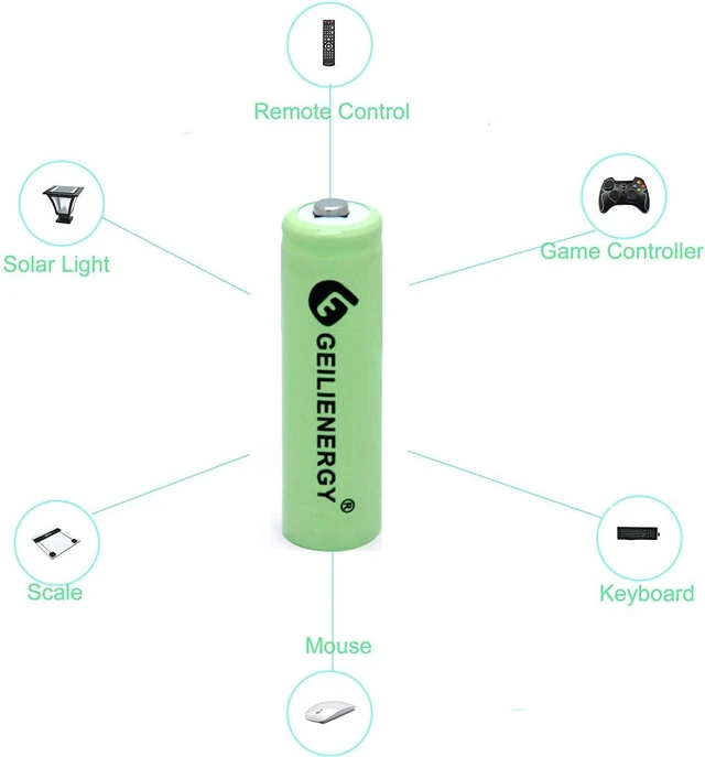 Alt view image 4 of 7 - AA Ni-MH 600mAh 1.2V Rechargable Solar Light Batteries for Outdoor Solar Lamps Garden Lights Remotes Mice(20Pcs)