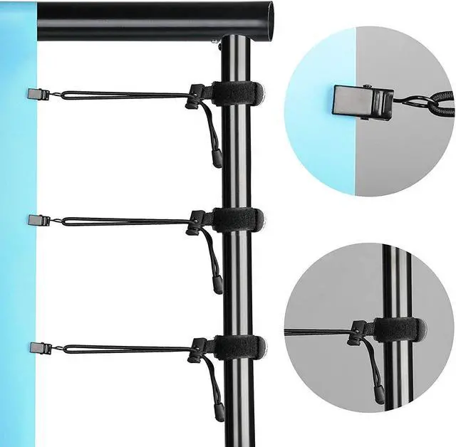 Alt view image 7 of 7 - Photo Video Studio 10ft (W) x 9.2ft (H) Heavy Duty Adjustable Photography Backdrop Stand Background Support System Kit with Carry Bag
