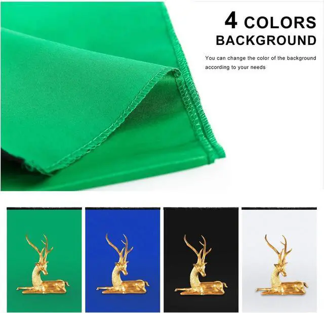 Alt view image 6 of 7 - Photo Studio Light Box 24''x24'' with LED Lights, Collapsible Photography Photo Background Shooting Tents with 4 Photo Backdrops(Black, White, Blue,Green) 5500K US Plug