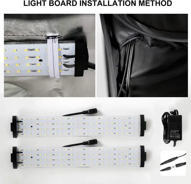 Alt view image 4 of 7 - Photo Studio Light Box 24''x24'' with LED Lights, Collapsible Photography Photo Background Shooting Tents with 4 Photo Backdrops(Black, White, Blue,Green) 5500K US Plug