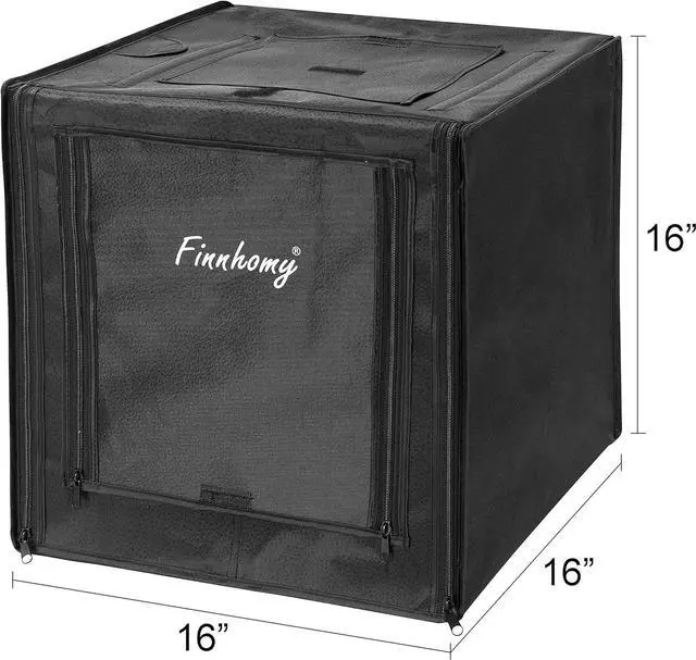 Alt view image 5 of 6 - Finnhomy Professional Portable Photo Studio Photo Light Studio Photo Tent Light Box Table Top Photography Shooting Tent Box Lighting Kit, 16" x 16" Cube