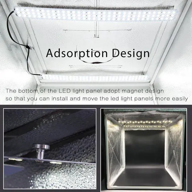 Alt view image 4 of 7 - Photo Light Box Large Kit 27x27inch/70x70cm Dimmable Photo Studio Professional Cube Shooting Tent Box with 96x2 LED Lights Strips 3xPVC Backgrounds for Jewelry Product Photography (6000lm,CRI:95+)