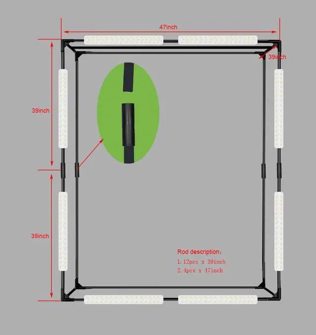 Alt view image 5 of 7 - Professional Photo Light Box Photography Studio Dimmable LED Large Shooting Tent Cube 47x39x78inch Video Continuous Lighting Lightbox Soft Box with 3 Colors PVC Backdrops and Carrying Bag