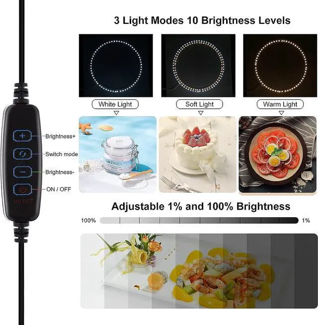 Alt view image 2 of 7 - Photo Studio Box, PULUZ 40cm Folding Lightbox LED Ring Light Portable Photo Studio Photography Shooting Tent Box Kit 12 Colors Backdrops USB Light Box for Phones DSLR Camera 16 x 16 inch