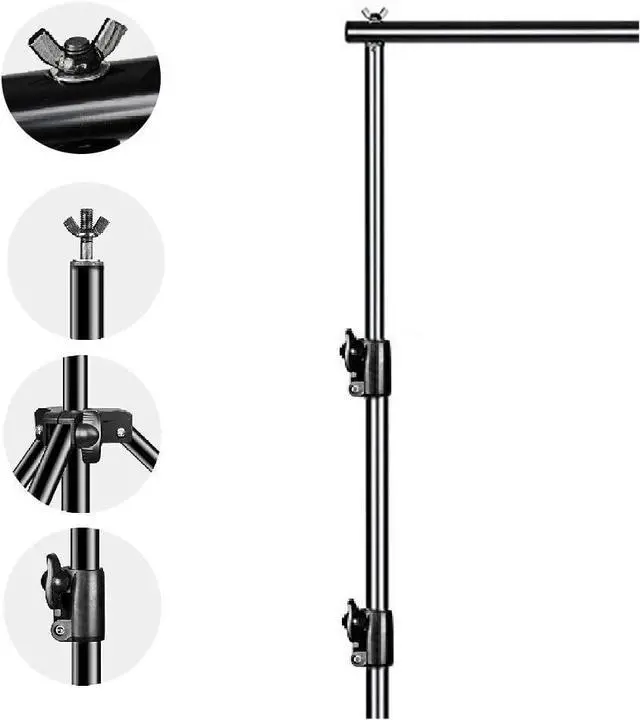 Alt view image 5 of 7 - Photo Video Studio 12ft (W) x 10ft (H) Heavy Duty Adjustable Photography Backdrop Stand Background Support System Kit with Carry Bag