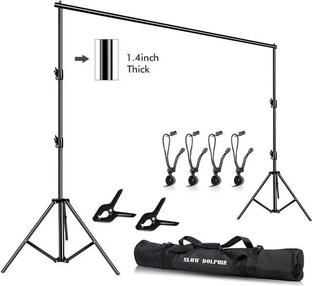 Main image of Photo Video Studio 12ft (W) x 10ft (H) Heavy Duty Adjustable Photography Backdrop Stand Background Support System Kit with Carry Bag