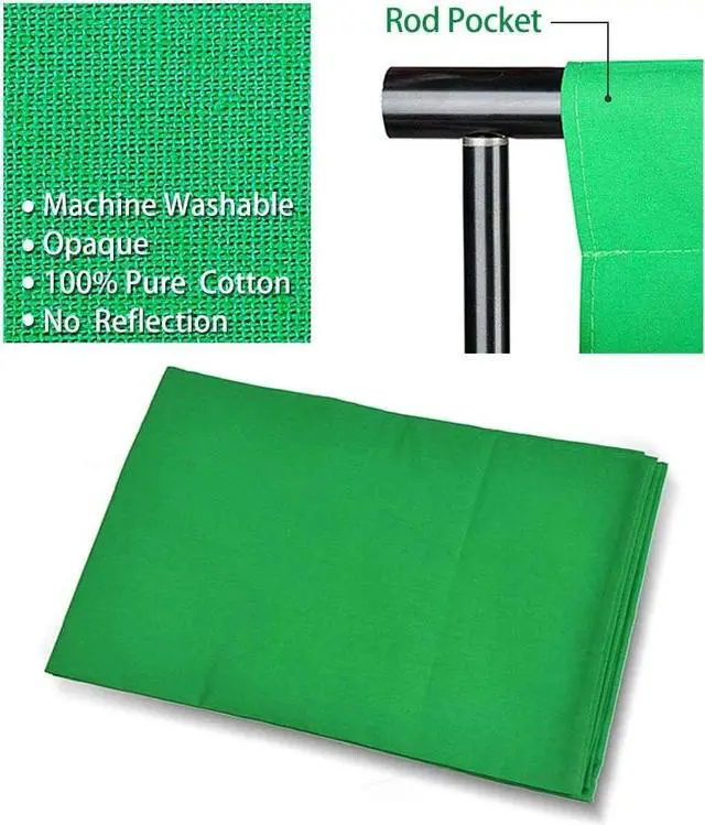 Alt view image 4 of 6 - SLOW DOLPHIN Photo Background Support System with Backdrop Stand Kit, 100% Pure Muslin 6.5 Ft x 10 Ft Chromakey Green Screen Backdrop,Clamp, Carry Bag for Photography Video Studio