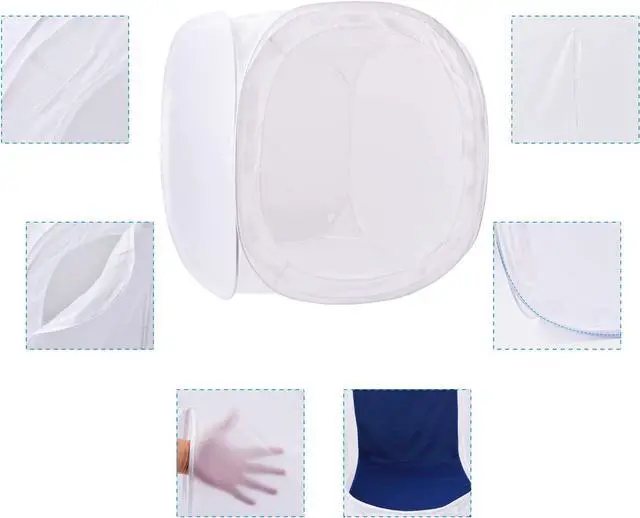 Alt view image 2 of 5 - Bestshoot 24" Portable Photo Studio Shooting Tent Light Box Cube Diffusion Softbox Tent with 4 Colors Backdrops (Red Dark Blue Black White) for Table Top Indoor Outdoor Photography