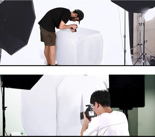 Alt view image 3 of 5 - Bestshoot 24" Portable Photo Studio Shooting Tent Light Box Cube Diffusion Softbox Tent with 4 Colors Backdrops (Red Dark Blue Black White) for Table Top Indoor Outdoor Photography