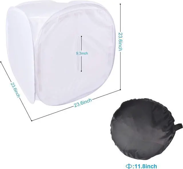 Alt view image 4 of 5 - Bestshoot 24" Portable Photo Studio Shooting Tent Light Box Cube Diffusion Softbox Tent with 4 Colors Backdrops (Red Dark Blue Black White) for Table Top Indoor Outdoor Photography