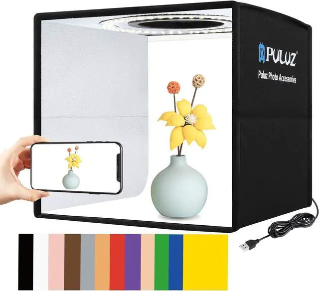 Main image of Foldable Photo Box Portable Studio Kit 12 Background Colors LED Dimmable Photography Light Box 25 cm Photo Props Equipment