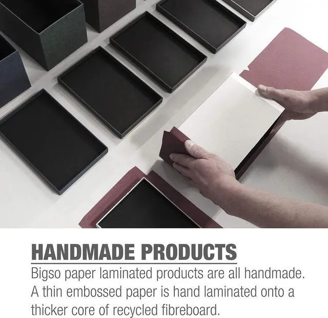 Alt view image 4 of 5 - Bigso Sven Fiberboard Classic Hinged Document Box - File Organizer for Important Paperwork - Durable Document Storage Box with Hinged Lid & Metal Label Window - 1.8 in x 13.2 in x 9.3 in - White