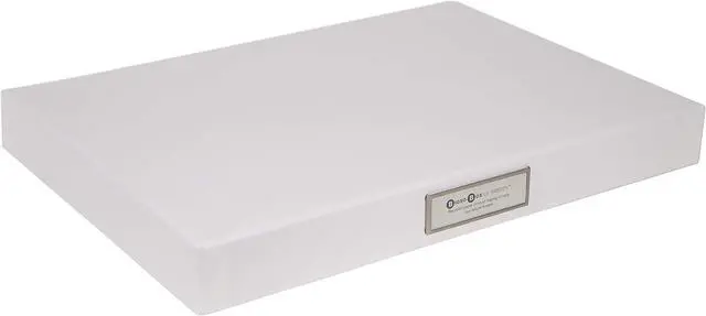 Main image of Bigso Sven Fiberboard Classic Hinged Document Box - File Organizer for Important Paperwork - Durable Document Storage Box with Hinged Lid & Metal Label Window - 1.8 in x 13.2 in x 9.3 in - White