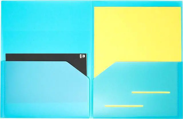 Alt view image 3 of 5 - 12 Pack Plastic Pocket Folders - Heavy Duty Plastic 2 Pocket Folder in 6 Colors