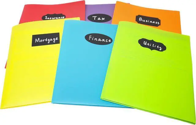 Alt view image 4 of 5 - 12 Pack Plastic Pocket Folders - Heavy Duty Plastic 2 Pocket Folder in 6 Colors