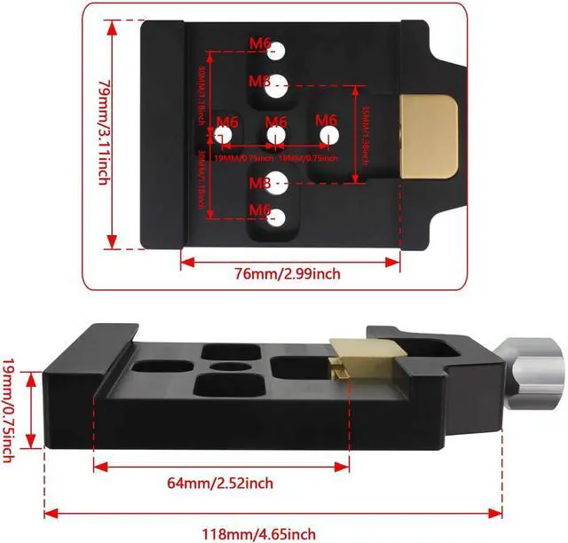 Alt view image 3 of 5 - 80mm Premium Losmandy Level Dovetail Clamp Saddle Style Plate