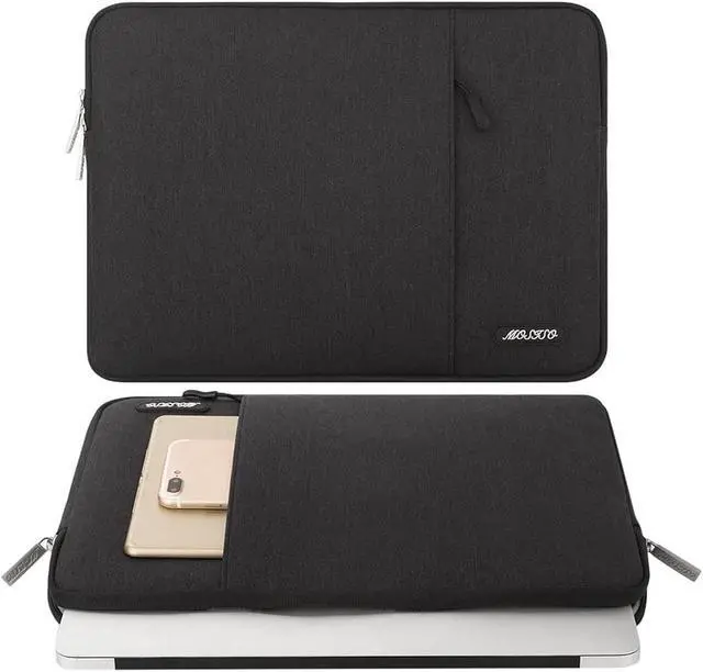 Alt view image 2 of 6 - Laptop Case 13.3 inch 13-13.3 inch Laptop Sleeve Compatible with MacBook Air/Pro 13 / Pro 14 HP    Notebook Polyester Vertical Computer Sleeve Bag with Pocket Black