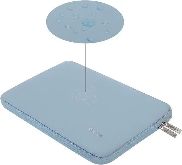 Alt view image 4 of 7 - MOSISO Laptop Sleeve Compatible with MacBook Air 13 inch M2 A2681 M1 A2337 A2179 A1932 2023-2018/Pro 13 M2 M1 A2338 A2251 A2289 A2159 A1989 A1706 A1708, Neoprene Bag with Small Case, Airy Blue