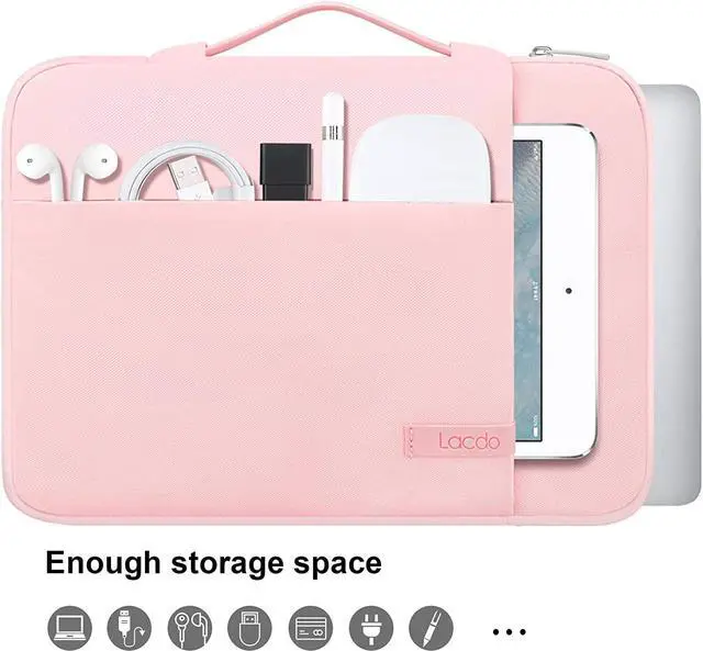 Alt view image 2 of 7 - Lacdo 15.6 Inch Laptop Sleeve Case Computer Bag for 15.6" MSI GF63, HP 15-dy1731ms/Pavilion, Asus FX505/Chromebook, Acer Aspire 5 3/Chromebook 315, Lenovo Thinkpad, Dell Inspiron 15 Notebook Bag, Pink